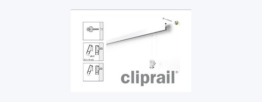 STAS cliprail, Cimaises pour tableaux, Rail cimaise, Système pour  accrocher tableaux